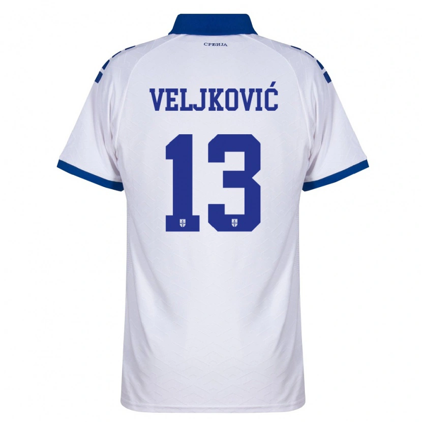 Danxen Niño Camiseta Serbia Milos Veljkovic #13 Marino Blanco Rojo 2ª Equipación 26-28 La Camisa México