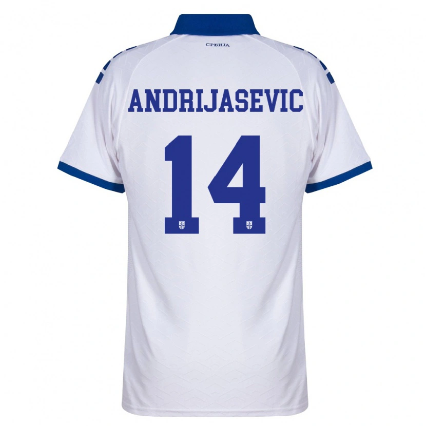 Danxen Niño Camiseta Serbia Luka Andrijasevic #14 Marino Blanco Rojo 2ª Equipación 26-28 La Camisa México
