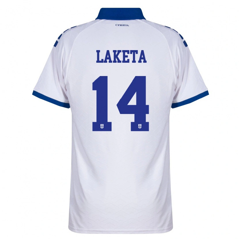 Danxen Niño Camiseta Serbia Andrija Laketa #14 Marino Blanco Rojo 2ª Equipación 26-28 La Camisa México