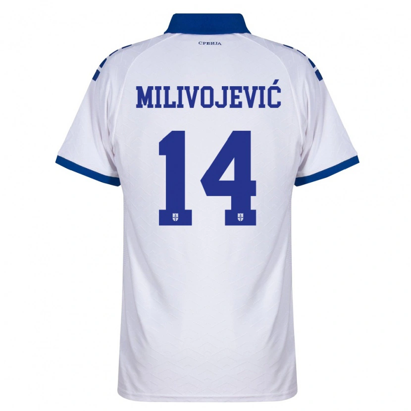 Danxen Niño Camiseta Serbia Vesna Milivojevic #14 Marino Blanco Rojo 2ª Equipación 26-28 La Camisa México