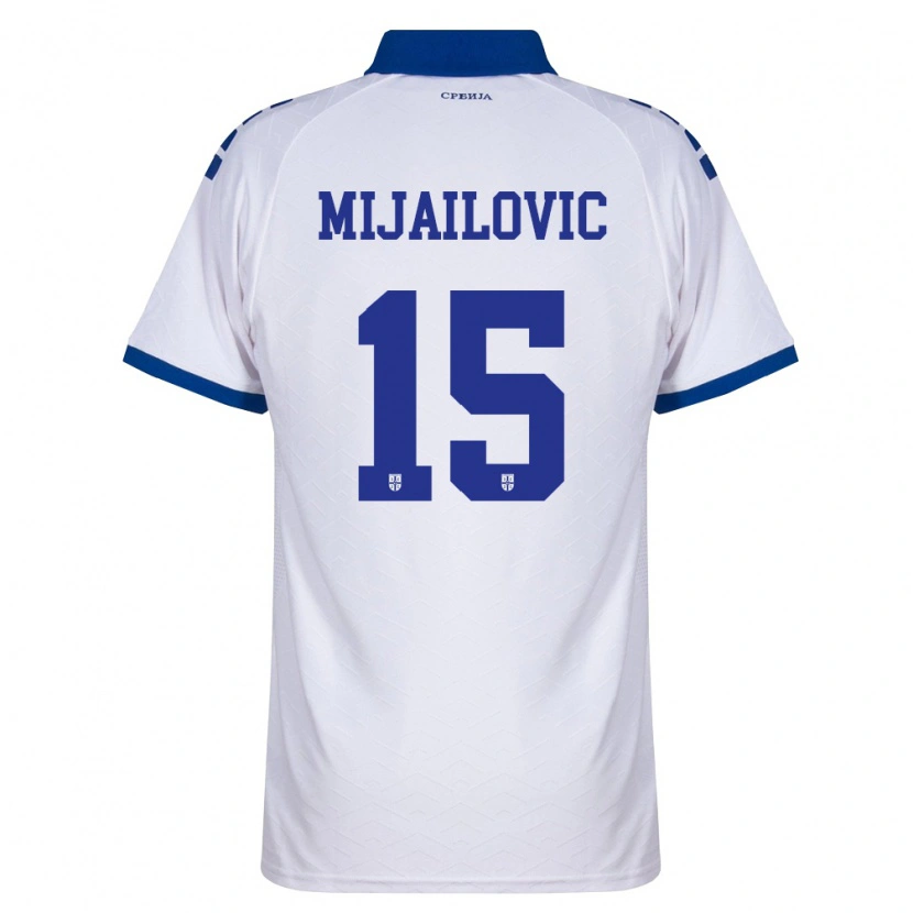 Danxen Niño Camiseta Serbia Relja Mijailovic #15 Marino Blanco Rojo 2ª Equipación 26-28 La Camisa México