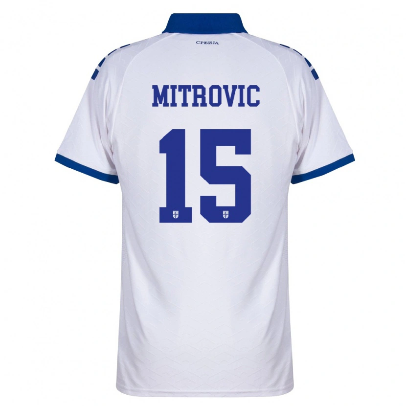 Danxen Niño Camiseta Serbia Stefan Mitrovic #15 Marino Blanco Rojo 2ª Equipación 26-28 La Camisa México