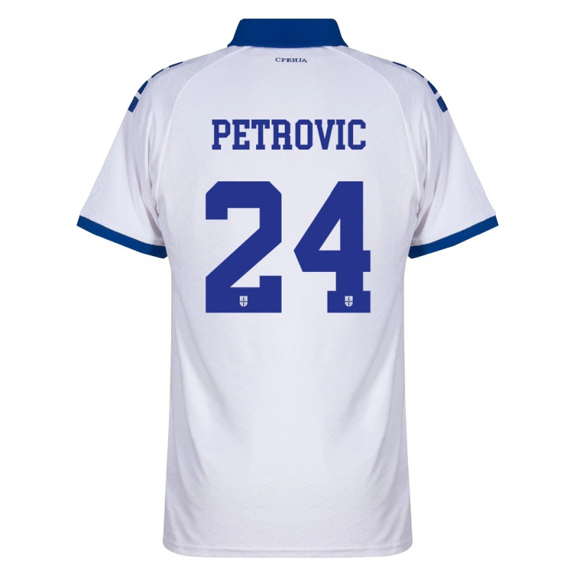 Danxen Niño Camiseta Serbia Petar Petrovic #24 Marino Blanco Rojo 2ª Equipación 26-28 La Camisa México