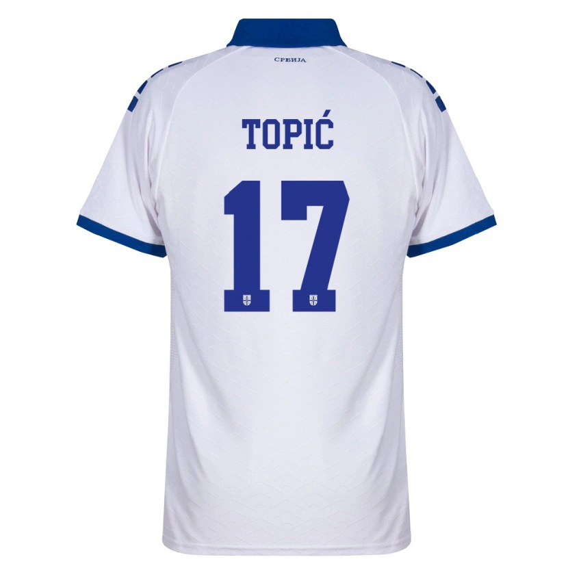 Danxen Niño Camiseta Serbia Mirko Topić #17 Marino Blanco Rojo 2ª Equipación 26-28 La Camisa México