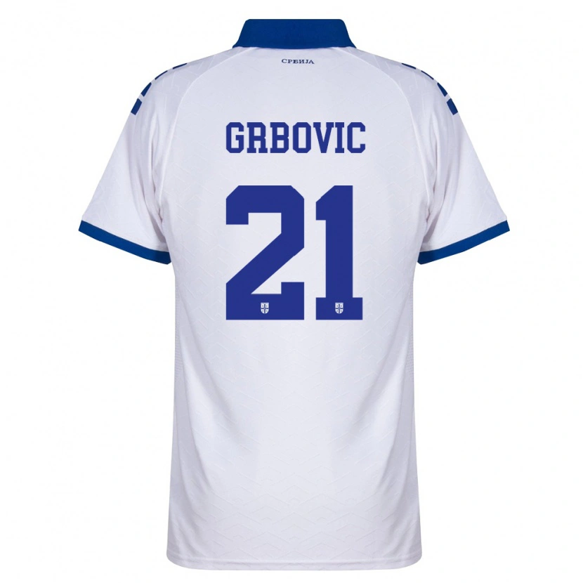 Danxen Niño Camiseta Serbia Vasilije Grbovic #21 Marino Blanco Rojo 2ª Equipación 26-28 La Camisa México