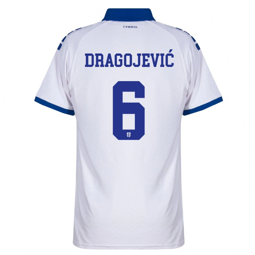 Danxen Niño Camiseta Serbia Vanja Dragojevic #6 Marino Blanco Rojo 2ª Equipación 26-28 La Camisa México