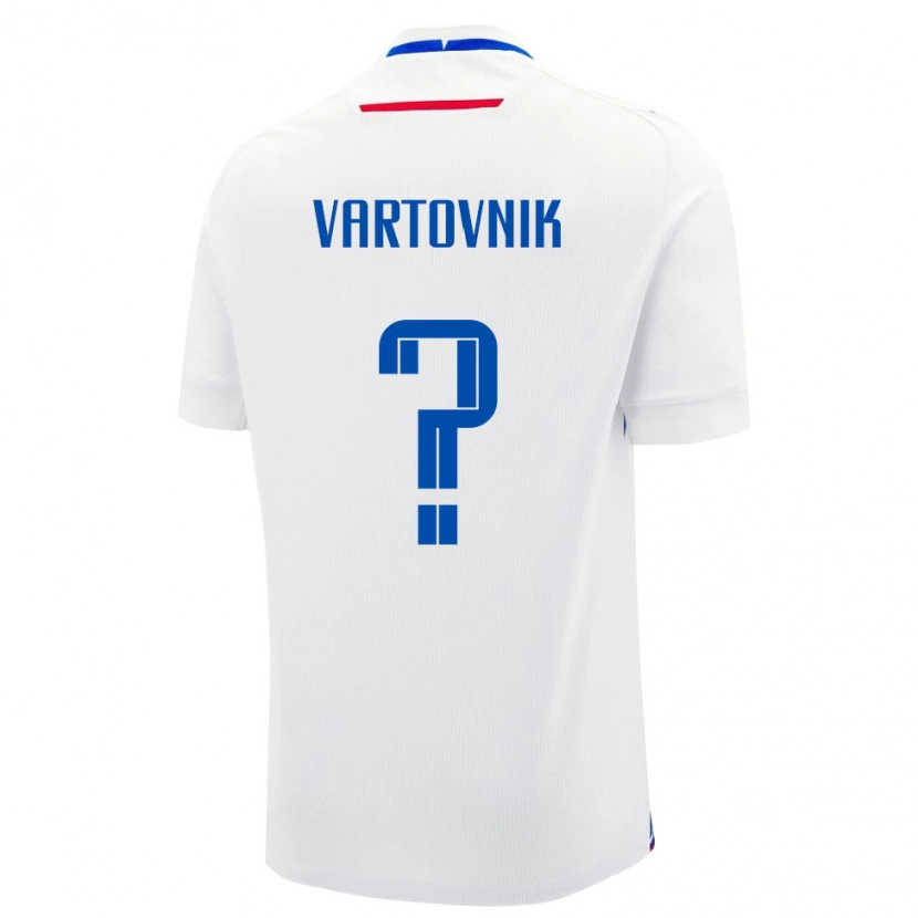 Danxen Niño Camiseta Eslovaquia Michal Vartovnik #0 Blanco Azul 2ª Equipación 26-28 La Camisa México