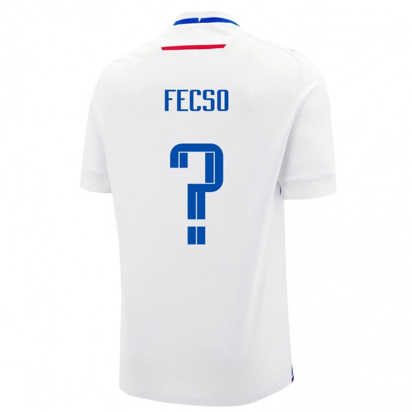 Danxen Niño Camiseta Eslovaquia Oliver Fecso #0 Blanco Azul 2ª Equipación 26-28 La Camisa México