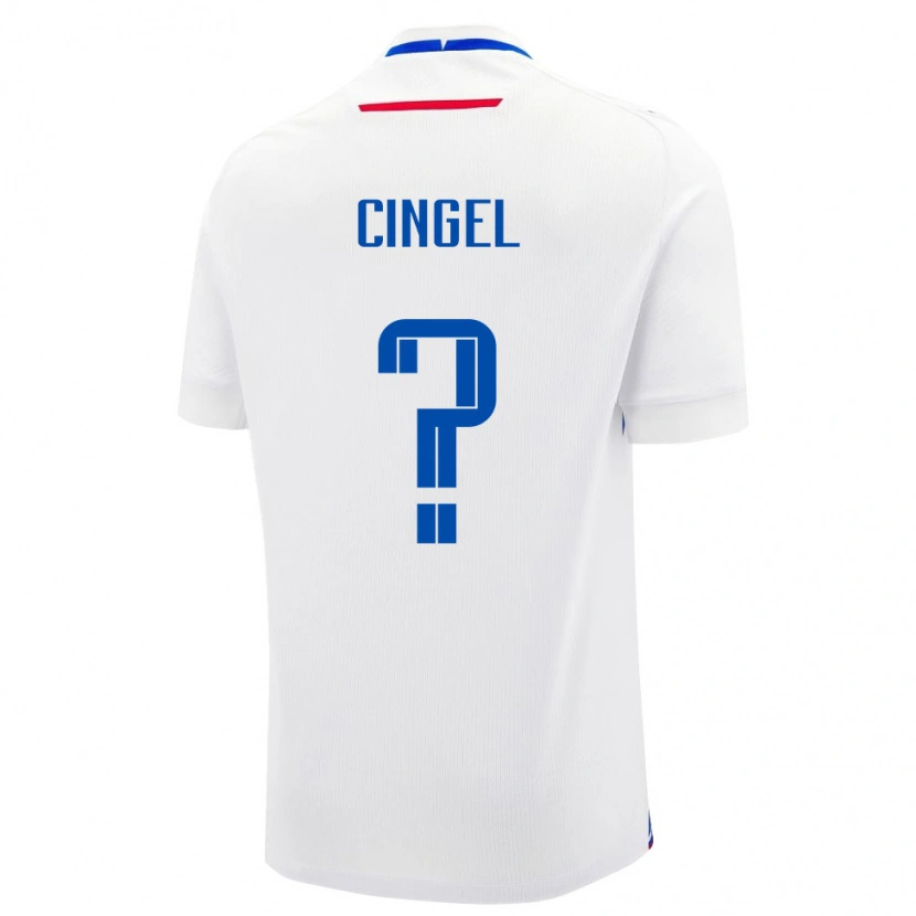 Danxen Niño Camiseta Eslovaquia Mark Cingel #0 Blanco Azul 2ª Equipación 26-28 La Camisa México