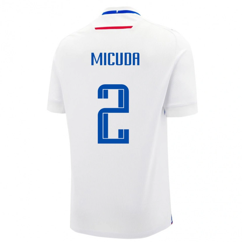 Danxen Niño Camiseta Eslovaquia Simon Micuda #2 Blanco Azul 2ª Equipación 26-28 La Camisa México