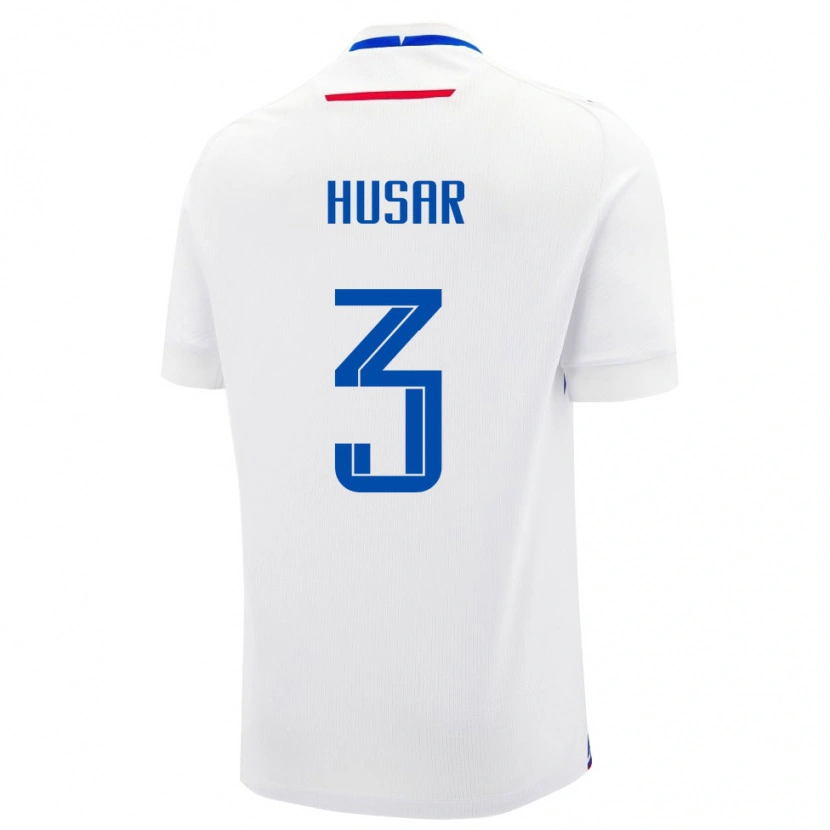 Danxen Niño Camiseta Eslovaquia Tadeas Husar #3 Blanco Azul 2ª Equipación 26-28 La Camisa México