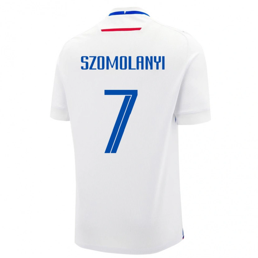 Danxen Niño Camiseta Eslovaquia Lucas Szomolanyi #7 Blanco Azul 2ª Equipación 26-28 La Camisa México