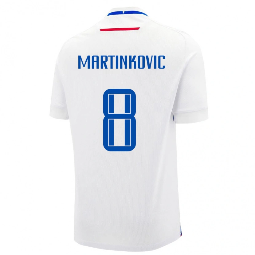 Danxen Niño Camiseta Eslovaquia Matej Martinkovic #8 Blanco Azul 2ª Equipación 26-28 La Camisa México