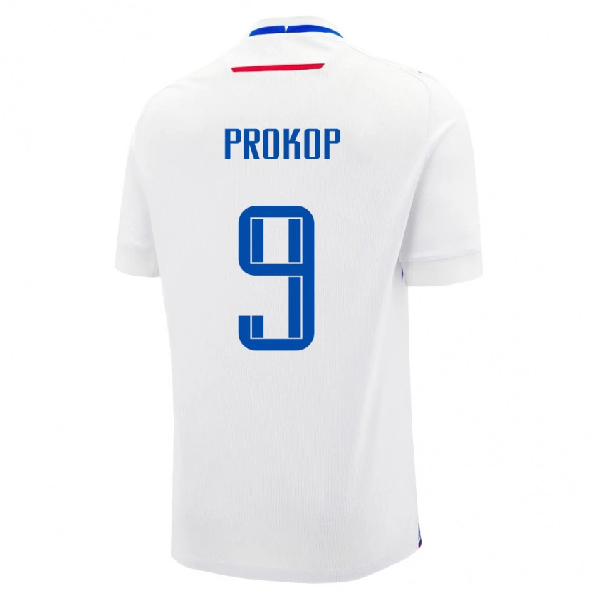 Danxen Niño Camiseta Eslovaquia Lukas Prokop #9 Blanco Azul 2ª Equipación 26-28 La Camisa México