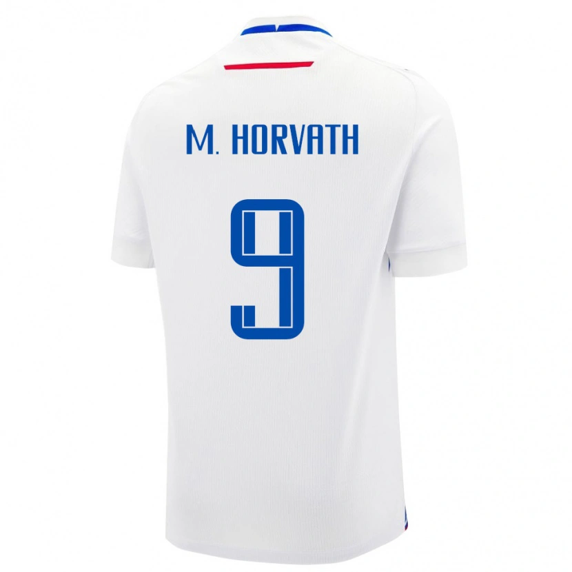 Danxen Niño Camiseta Eslovaquia Mark Alexander Horvath #9 Blanco Azul 2ª Equipación 26-28 La Camisa México