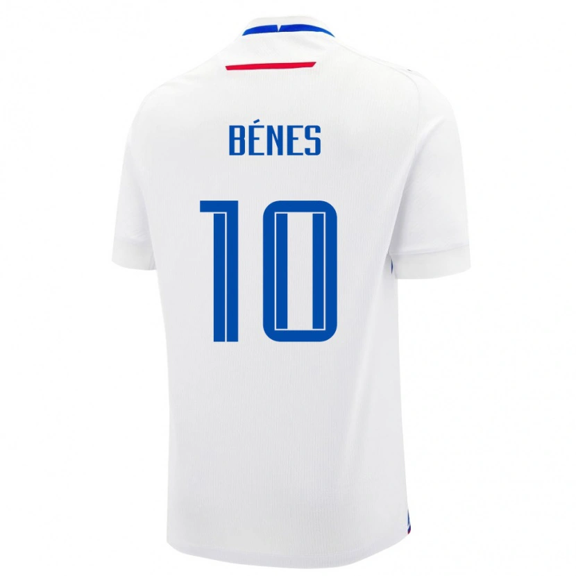 Danxen Niño Camiseta Eslovaquia László Bénes #10 Blanco Azul 2ª Equipación 26-28 La Camisa México
