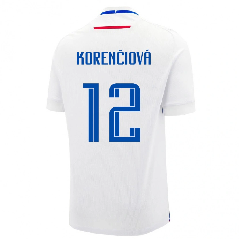 Danxen Niño Camiseta Eslovaquia Mária Korenčiová #12 Blanco Azul 2ª Equipación 26-28 La Camisa México
