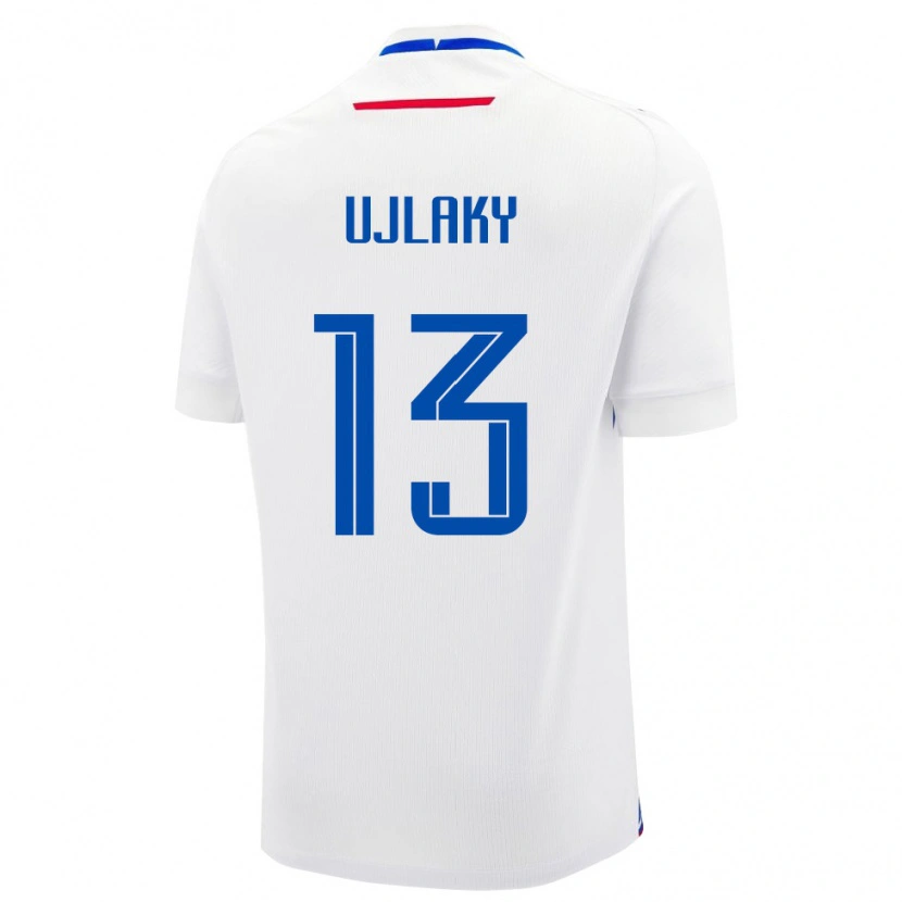 Danxen Niño Camiseta Eslovaquia Marek Ujlaky #13 Blanco Azul 2ª Equipación 26-28 La Camisa México