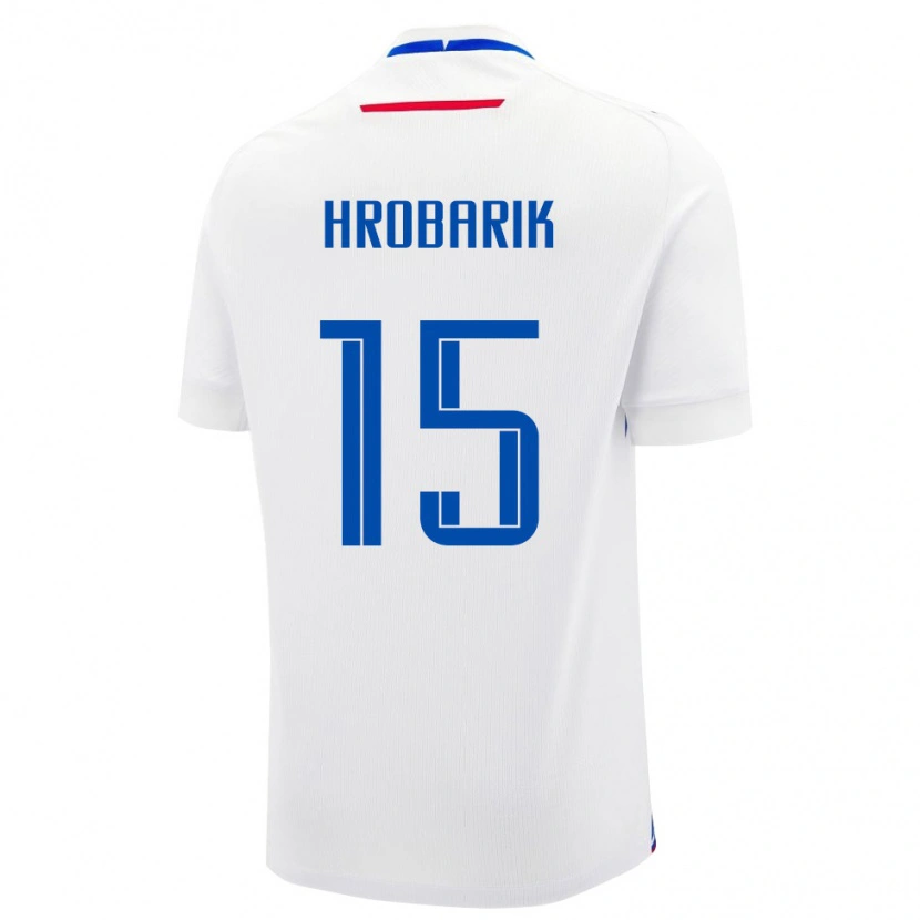 Danxen Niño Camiseta Eslovaquia Tobias Hrobarik #15 Blanco Azul 2ª Equipación 26-28 La Camisa México