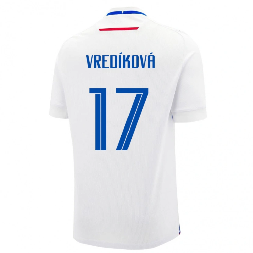Danxen Niño Camiseta Eslovaquia Katarína Vredíková #17 Blanco Azul 2ª Equipación 26-28 La Camisa México