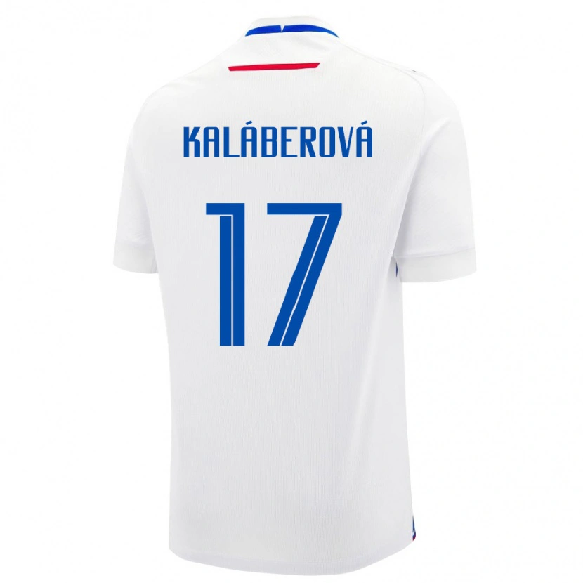Danxen Niño Camiseta Eslovaquia Victoria Kaláberová #17 Blanco Azul 2ª Equipación 26-28 La Camisa México
