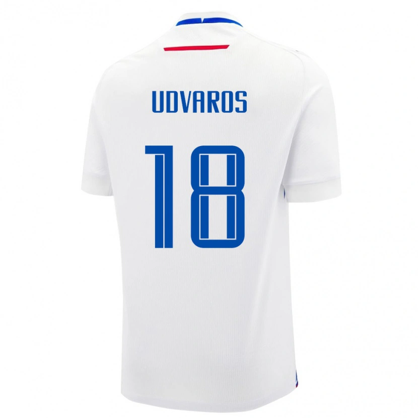 Danxen Niño Camiseta Eslovaquia Nathan Udvaros #18 Blanco Azul 2ª Equipación 26-28 La Camisa México