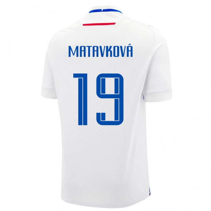 Danxen Niño Camiseta Eslovaquia Ľudmila Maťavková #19 Blanco Azul 2ª Equipación 26-28 La Camisa México