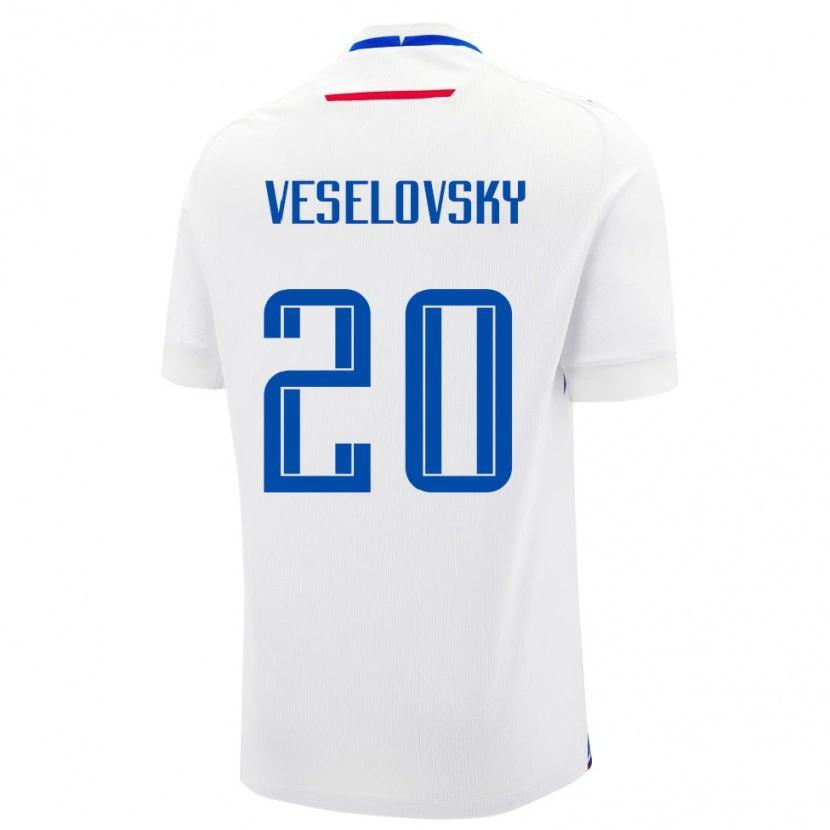 Danxen Niño Camiseta Eslovaquia Dominik Veselovsky #20 Blanco Azul 2ª Equipación 26-28 La Camisa México