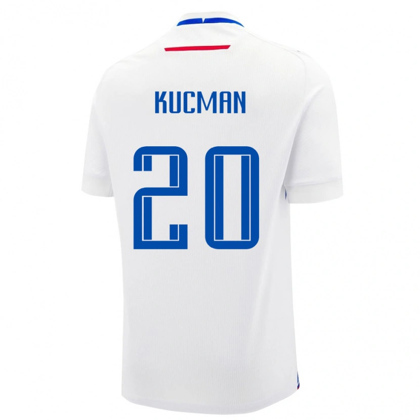 Danxen Niño Camiseta Eslovaquia Marcel Kucman #20 Blanco Azul 2ª Equipación 26-28 La Camisa México
