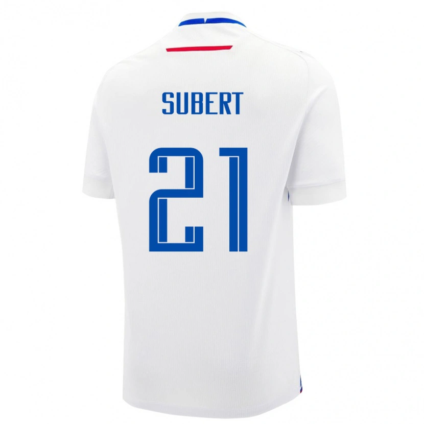 Danxen Niño Camiseta Eslovaquia Alex Subert #21 Blanco Azul 2ª Equipación 26-28 La Camisa México