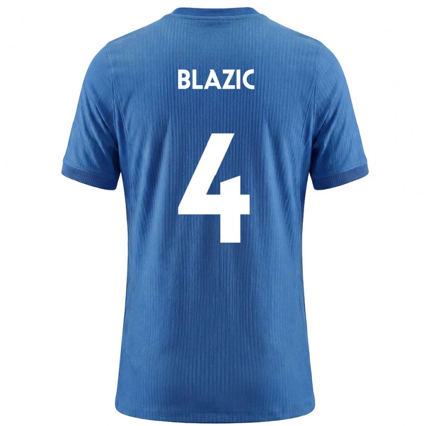 Danxen Niño Camiseta Eslovenia Miha Blazic #4 Azul Blanco 2ª Equipación 26-28 La Camisa México