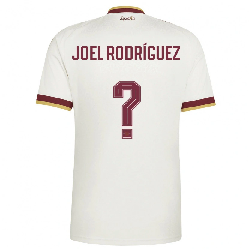 Danxen Niño Camiseta España Joel Rodríguez #0 Marfil Borgoña 2ª Equipación 26-28 La Camisa México