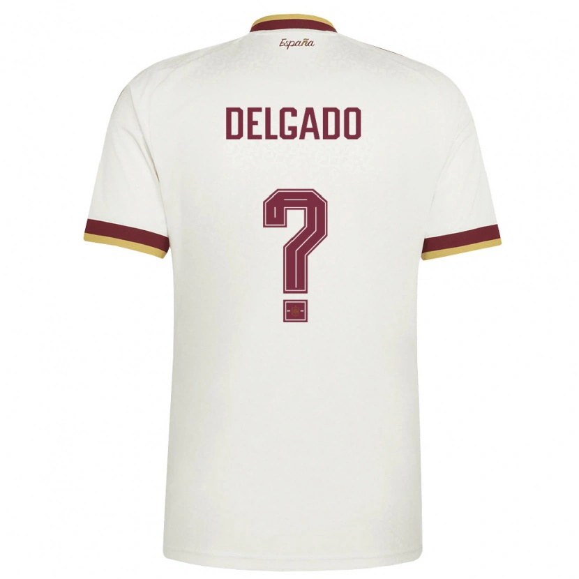 Danxen Niño Camiseta España David Delgado #0 Marfil Borgoña 2ª Equipación 26-28 La Camisa México