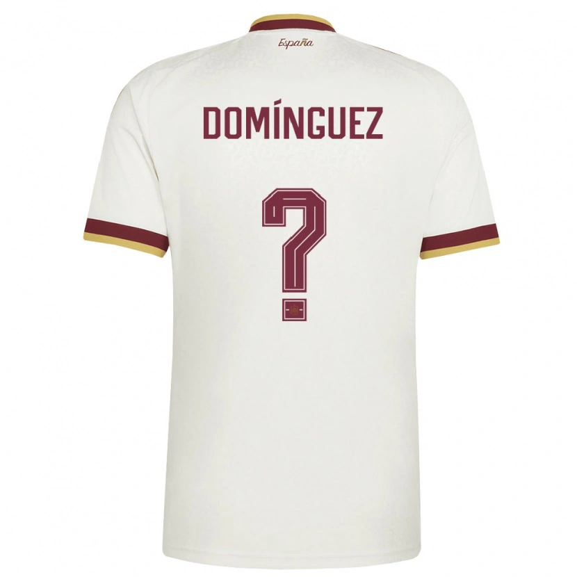 Danxen Niño Camiseta España Jorge Domínguez #0 Marfil Borgoña 2ª Equipación 26-28 La Camisa México