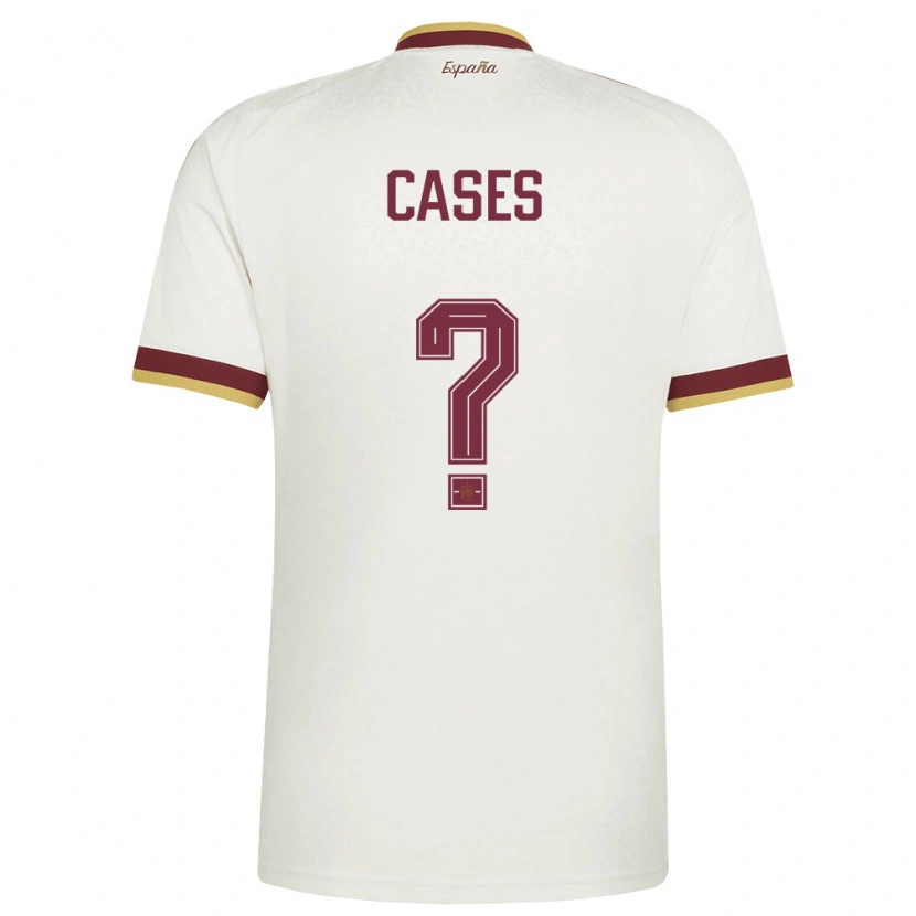 Danxen Niño Camiseta España Arnau Cases #0 Marfil Borgoña 2ª Equipación 26-28 La Camisa México