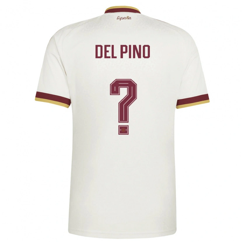 Danxen Niño Camiseta España Santiago Del Pino #0 Marfil Borgoña 2ª Equipación 26-28 La Camisa México