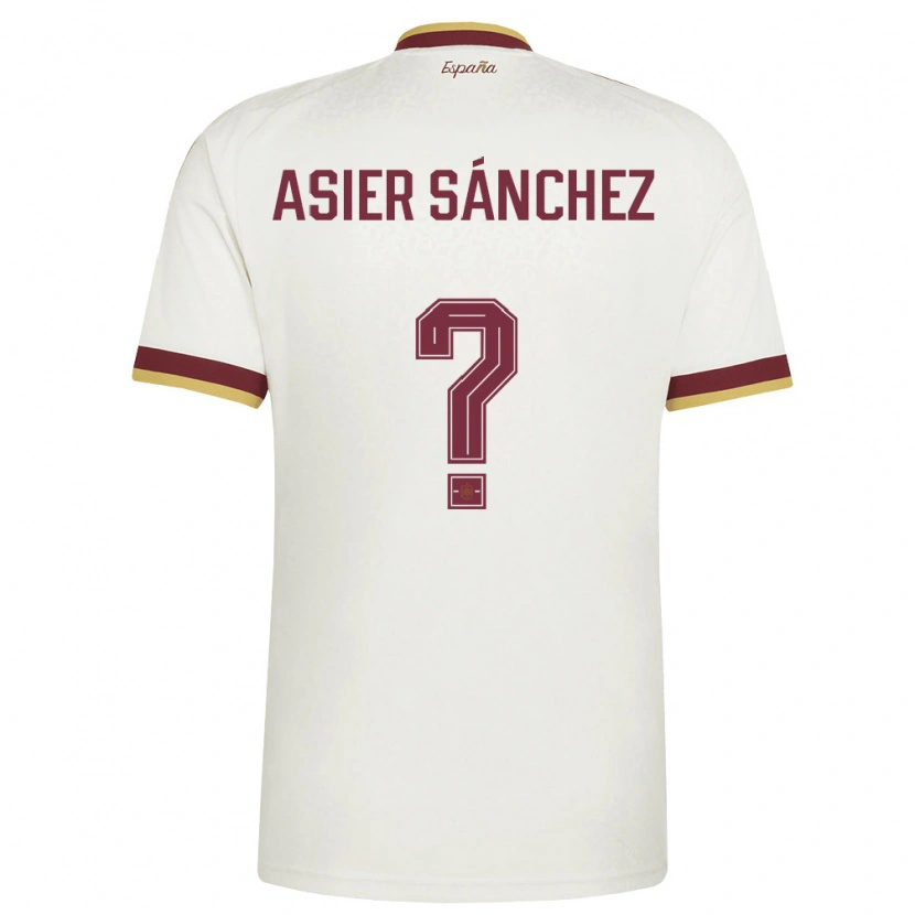 Danxen Niño Camiseta España Asier Sánchez #0 Marfil Borgoña 2ª Equipación 26-28 La Camisa México