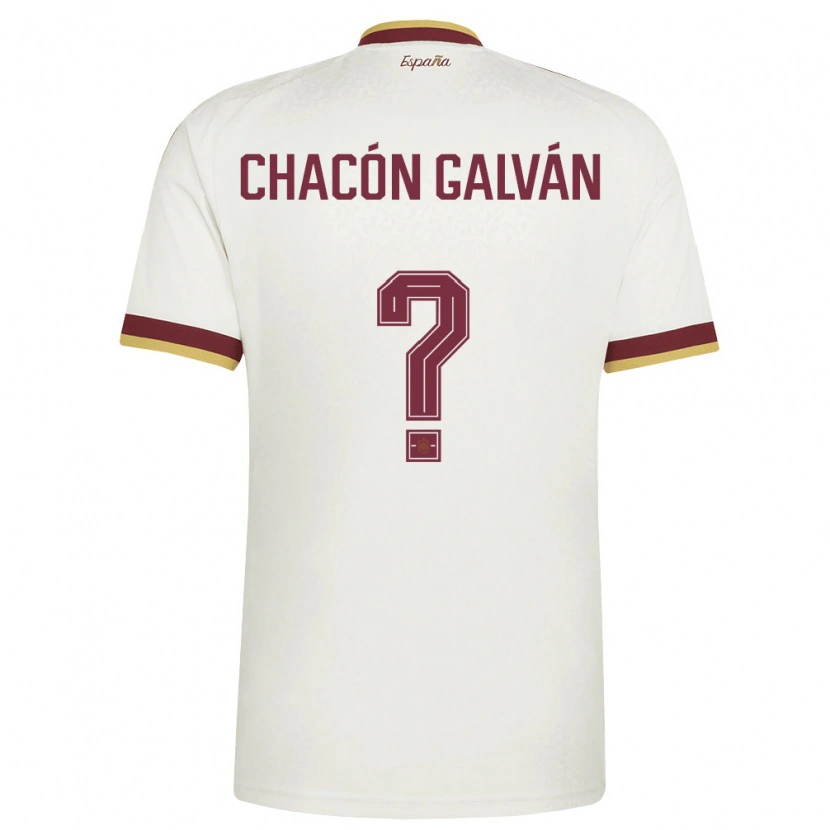 Danxen Niño Camiseta España Hugo Chacón Galván #0 Marfil Borgoña 2ª Equipación 26-28 La Camisa México