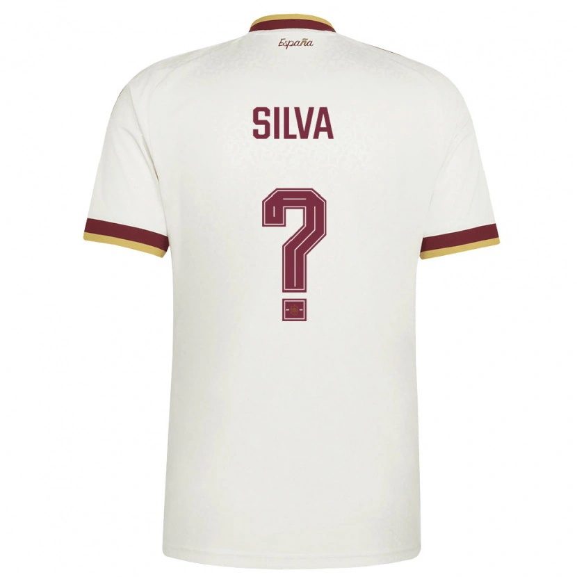 Danxen Niño Camiseta España Aarón Silva #0 Marfil Borgoña 2ª Equipación 26-28 La Camisa México