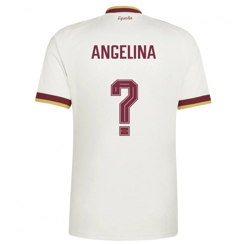 Danxen Niño Camiseta España David Angelina #0 Marfil Borgoña 2ª Equipación 26-28 La Camisa México