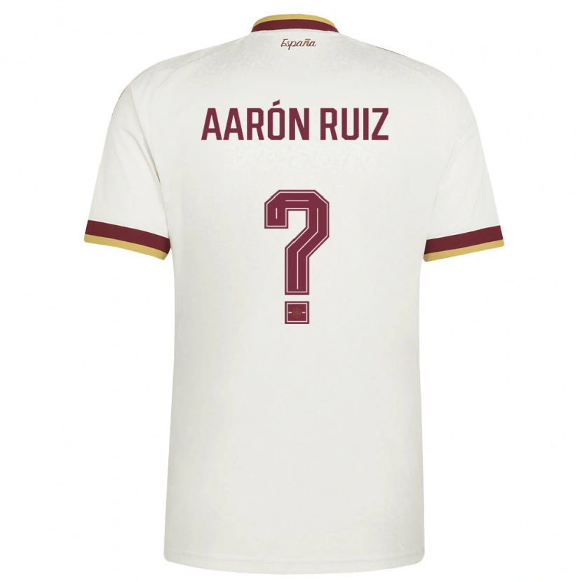 Danxen Niño Camiseta España Aarón Ruiz #0 Marfil Borgoña 2ª Equipación 26-28 La Camisa México