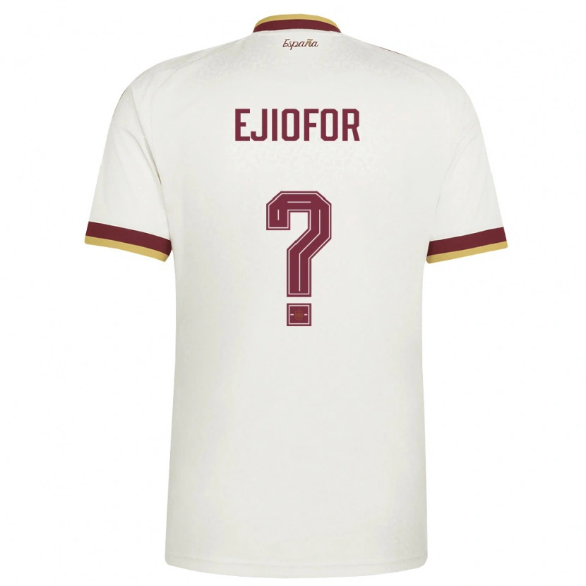 Danxen Niño Camiseta España Divine Ejiofor #0 Marfil Borgoña 2ª Equipación 26-28 La Camisa México