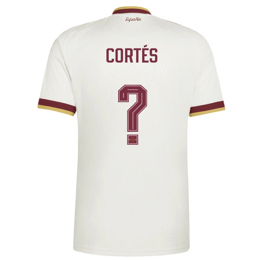Danxen Niño Camiseta España Lucas Cortés #0 Marfil Borgoña 2ª Equipación 26-28 La Camisa México