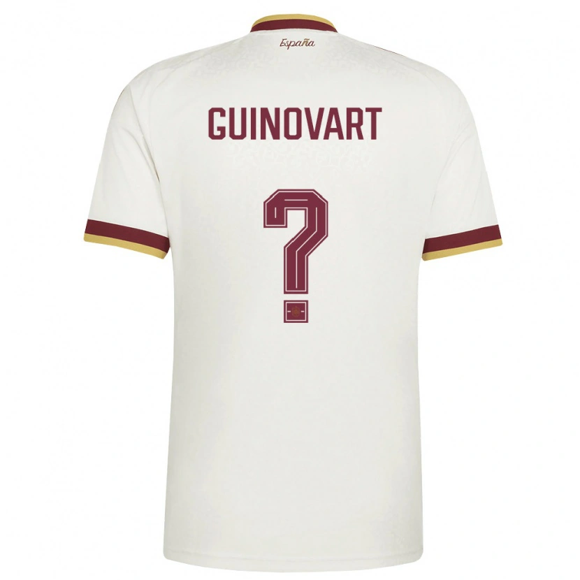 Danxen Niño Camiseta España Martí Guinovart #0 Marfil Borgoña 2ª Equipación 26-28 La Camisa México