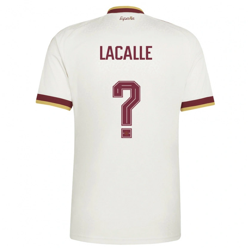 Danxen Niño Camiseta España Manuel Lacalle #0 Marfil Borgoña 2ª Equipación 26-28 La Camisa México