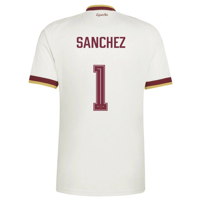 Danxen Niño Camiseta España Robert Sanchez #1 Marfil Borgoña 2ª Equipación 26-28 La Camisa México