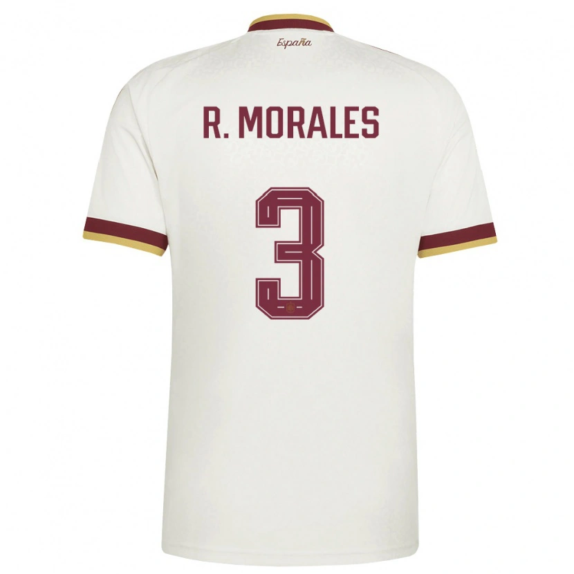 Danxen Niño Camiseta España Rubén Muñoz De Morales #3 Marfil Borgoña 2ª Equipación 26-28 La Camisa México