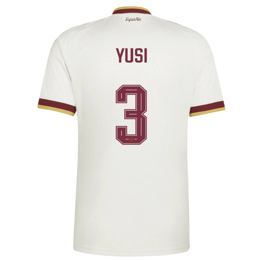 Danxen Niño Camiseta España Yusi #3 Marfil Borgoña 2ª Equipación 26-28 La Camisa México
