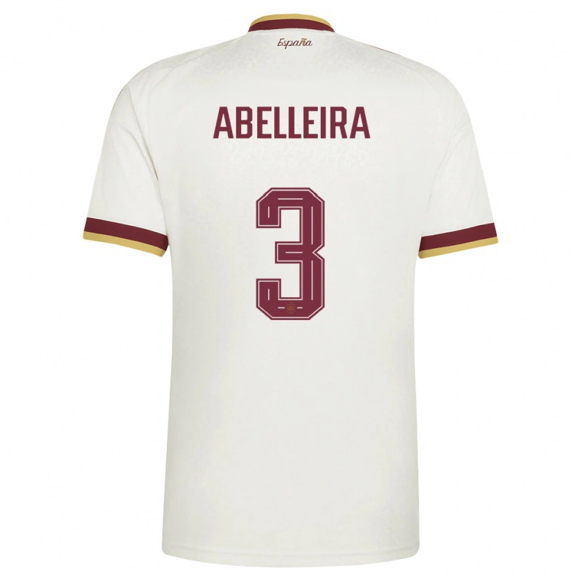 Danxen Niño Camiseta España Teresa Abelleira #3 Marfil Borgoña 2ª Equipación 26-28 La Camisa México