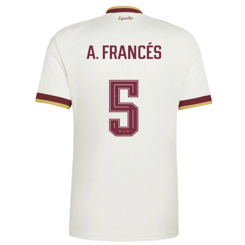 Danxen Niño Camiseta España Alejandro Francés #5 Marfil Borgoña 2ª Equipación 26-28 La Camisa México